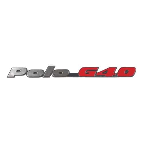  Emblema POLO G40 cromato e rosso su sfondo nero per portellone posteriore di VW Polo 2F G40 (10/1990-07/1994) - C273874-2 