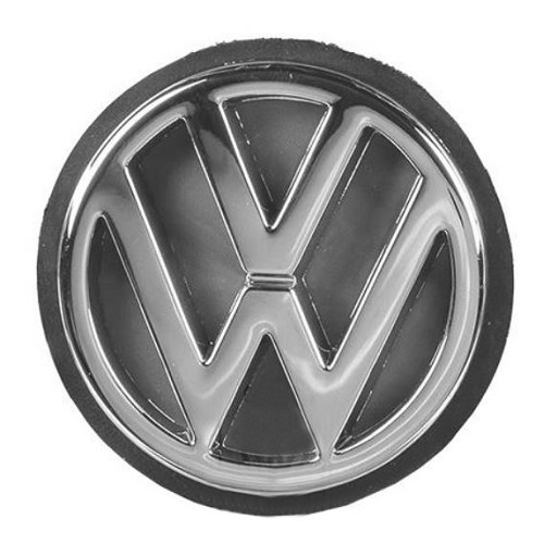  Logo adhésif VW chromé sur fond noir de coffre pour VW Golf 3 Berline Cabriolet et Variant (04/1992-08/1998) - C275557 