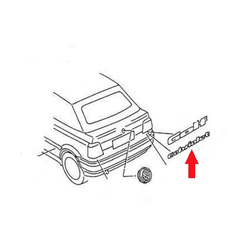  Emblème adhésif CABRIOLET chromé de face arrière pour VW Golf 3 Cabriolet (07/1993-05/1998) - C279196-2 