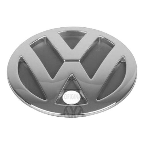  Logo adhésif VW chromé sur fond noir de hayon et malle arrière pour VW Golf 4 Variant et Bora (09/1998-06/2006) - C285445 