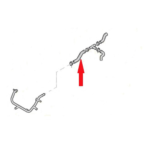 Coolant hose between return tube and T-fitting for VW Golf 5 2.0L with automatic gearbox (01/2004-11/2008) - AXW BLX BLY BLR engines - C289582