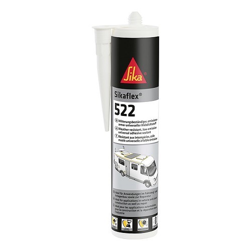  Adesivo de poliuretano 522 SIKAFLEX - cinzento aço - cartucho de 300 ml - CA10936 