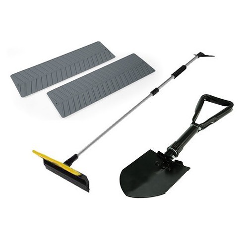  Kit Grand Froid - 2 de-icing plates 1 folding shovel 1 frost-scraping glass scraper - CD10374 