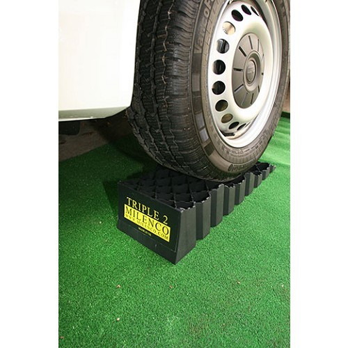 TRIPLE 3 cunei per ruote - con 3 livelli MILENCO e sacchetto di stoccaggio - venduti in confezioni da 2 - CD10421