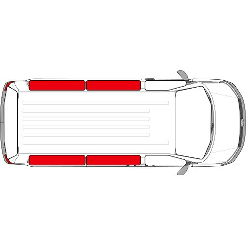 Set di 4 tendine a celle isolanti interne per i finestrini per Transporter T5 versione lunga - CF10446