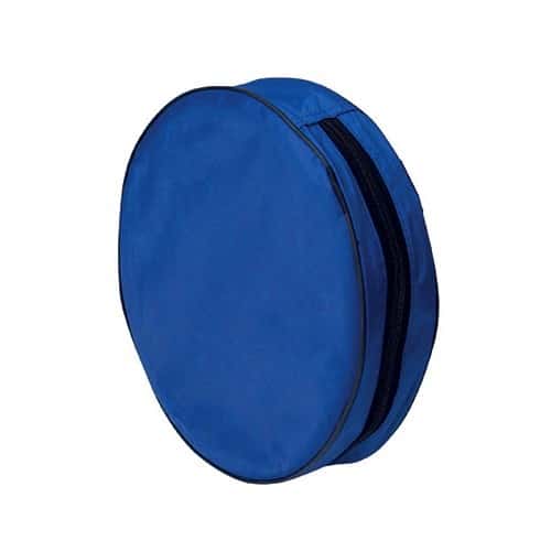 Cubo plegable de silicona con asa de color azul