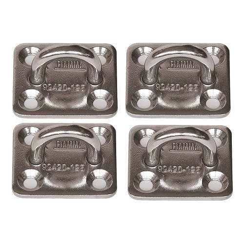  SQUARE PLATES Fiamma stainless steel bunker hooks - sold in packs of 4 - CF10800 