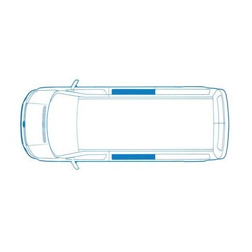  Rideaux de vitres latérales centrales pour VW T4 90 ->03 - CF11261-5 