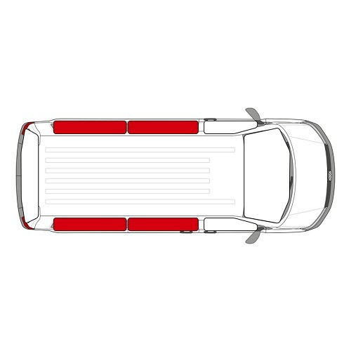  Jeu de 4 rideaux isolants intérieur fenêtres cellule VW Transporter T4 court - CF12091-4 