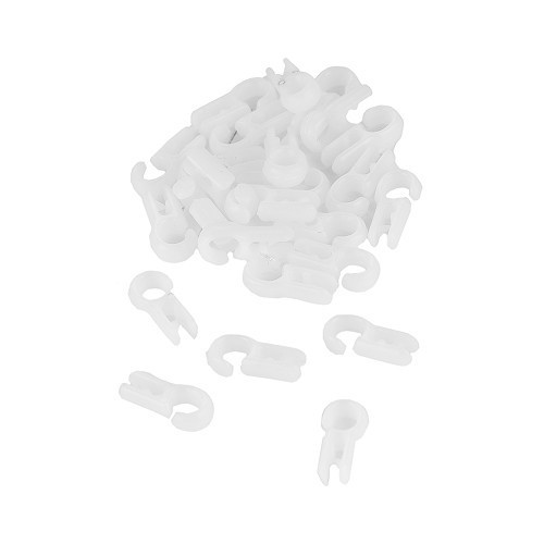 Kit de 25 agrafes blanc avec glissière nylon pour rideaux - CF12342 