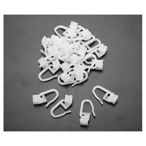  Set of 25 white nylon staples with curtain gliders for I-rails - CF12348-1 