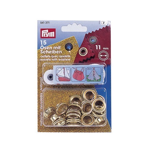  Pack of 15 eyelets Ø 11 mm + washers and setting tool - CF12423 