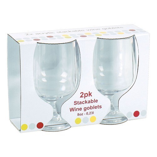  Set of 2 stackablestemmed acrylic glasses 250 ml - CF12564-2 