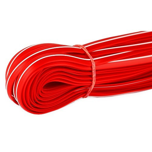  12 mm rode schroefdop met witte rand - 20 meter - CF12812-1 