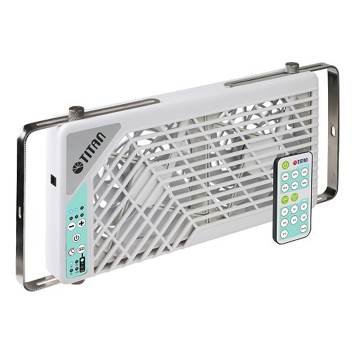    
                
                
    Ventilateur double 12V de lanterneau TITAN - Télécommandé - CF12925
