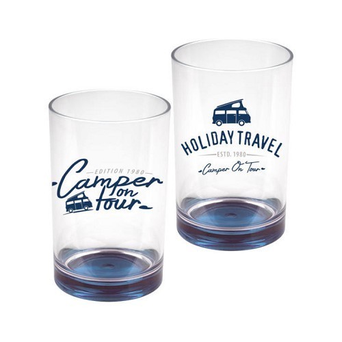 Set of 2 HOLIDAY TRAVEL & CAMPER ON TOUR glasses, 350 ml, in SAN. - CF13227 