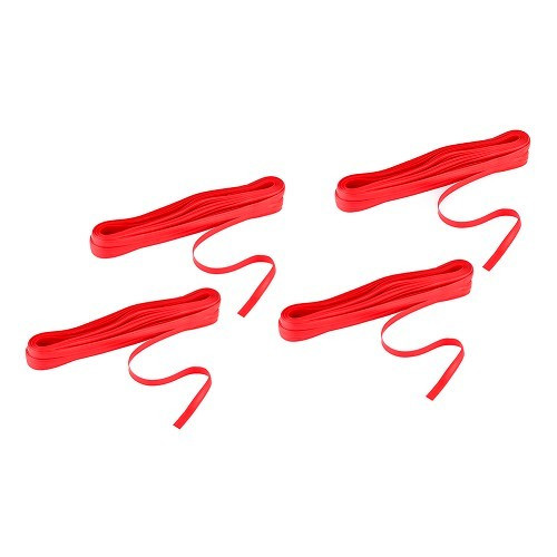  Set van 4 schroefdoppen 12 mm rood - 4 stroken van 20 m - CF13594 