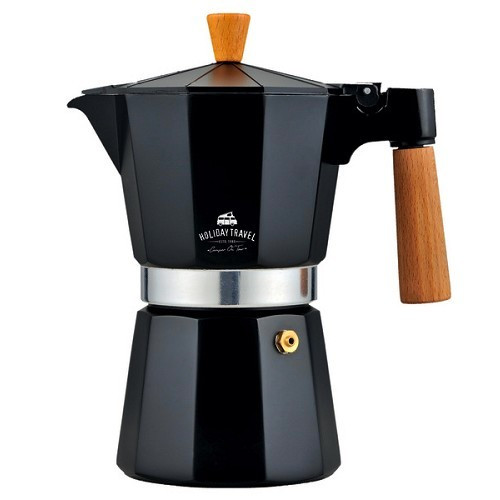  Schwarze Espressokanne mit 6 Tassen Holiday Travel - CF13892 