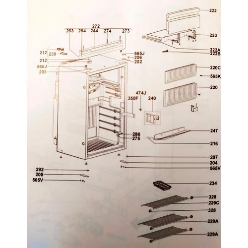 Gas/electricity thermostat for mounting on Dometic refrigerator frames  - CF14372
