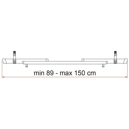  QUICK C 128 cm rail Fiamma for CARRY BIKE 2 sliding straps - CP10025-2 