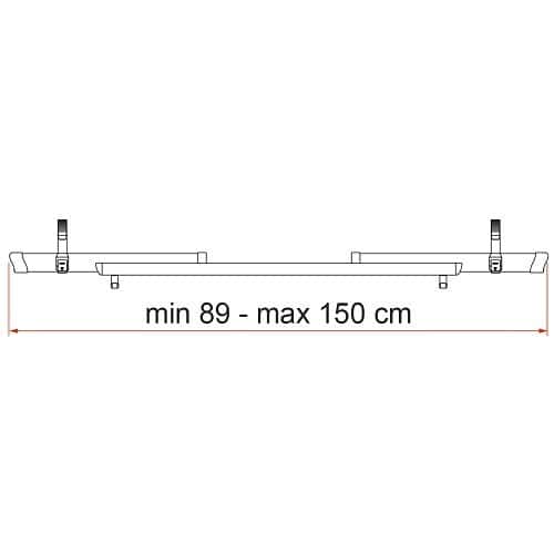  Rail QUICK C 128 cm Fiamma pour CARRY BIKE + 2 sangles coulissantes - CP10025-2 