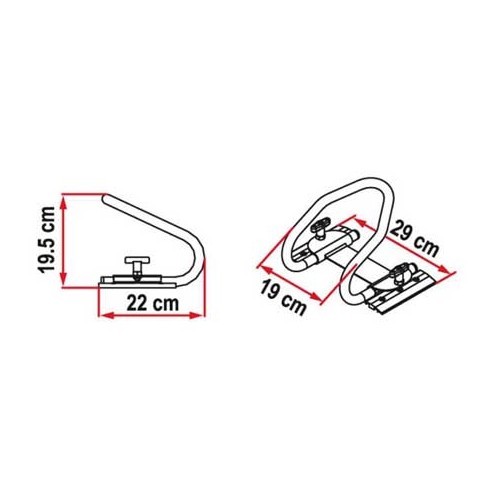  Hinterradblockierung MOTO WHEEL CHOCK REAR Fiamma - Maximale Radbreite: 150 mm - CP10106-1 
