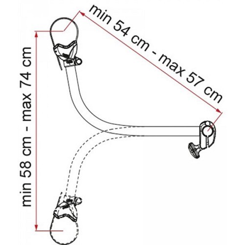     
                
                
    BIKE BLOCK PRO S 4 FIAMMA arm for CARRYBIKE- L min: 54cm - L max: 57cm - CP10284
