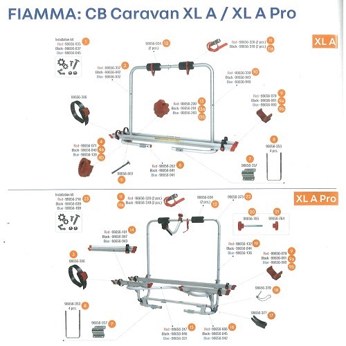  Staffa di montaggio XLS XLA PRO FIAMMA - rif. 98656-357 - CP10401-1 