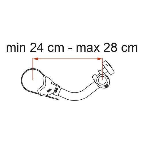  FIAMMA BIKE BLOCK PRO 2 arm for CARRY BIKE - min. l: 24 - max. l: 28 cm - CP10547-1 