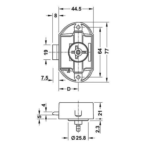 Serratura a rotazione Push Lock, pomolo a rosetta da 16 mm marrone - CQ10070