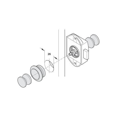 Serratura a rotazione Push Lock, pomolo a rosetta da 16 mm marrone - CQ10070