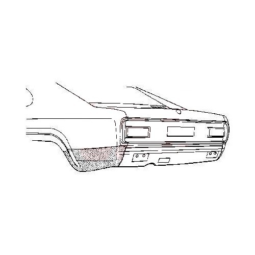  Canto esquerdo da asa traseira para Ford Capri 2 e 3 (1974-1986) - CR10505 