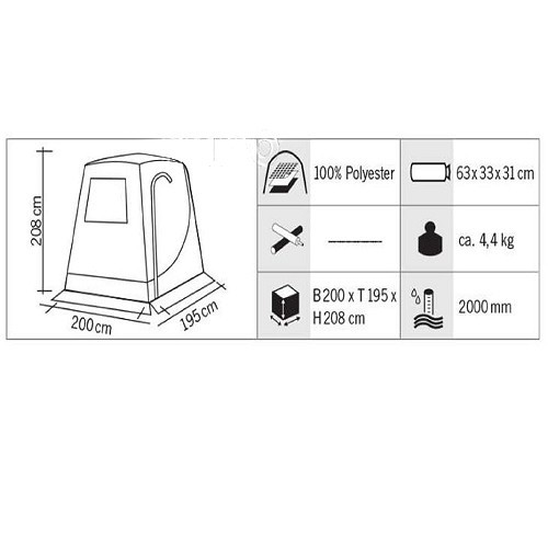  Tenda de bagageira UPGRADE 2 - 200x195 cm - Para VW T5  - CS10127-1 