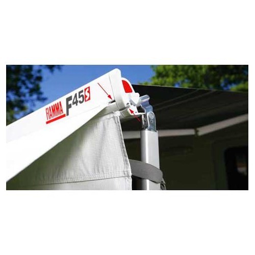 Tenda da sole F45S 260 Fiamma - Larghezza della tenda: 263 cm - Tessuto: Royal Grey - Rivestimento: bianco. - CS10237