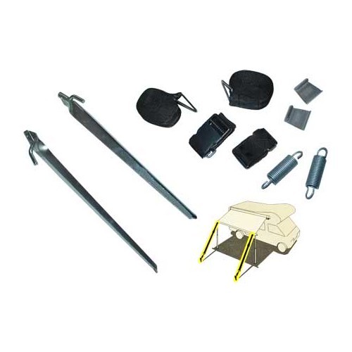 Kit de fixation anti-tempête TIE DOWN S pour stores F45S & F65 Fiamma - coloris noir - CS10714