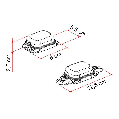 Kit de 2 eclairages led pour sangle de support LED WARNING SOLAR FIAMMA - CS10987