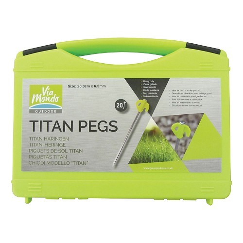     
                
                
    Set di 20 picchetti TITAN PEGS L: 20,3 cm caso - terreno molto duro e sassoso - CS11647

