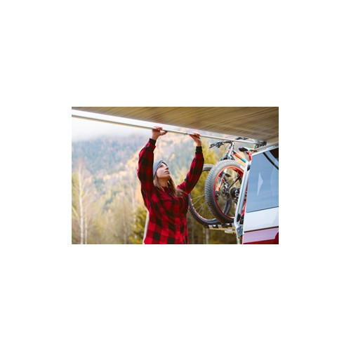 F35 PRO 180 awning with grey case and feet Royal Grey fabric Fiamma - CS11719