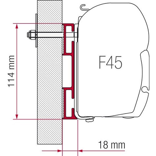 Fiamma Kit AS 400 Adaptor Brackets for F45 F70 Awning Motorhome Caravan