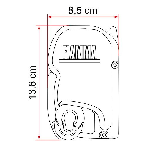  F45S 260 FIAMMA luifel - Luifelbreedte: 263cm - Stof: Royal Grey - Koffer: titanium. - CS11803-3 