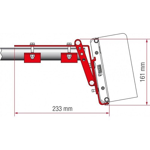  KIT ROOF RAIL adaptador de barra de techo - Fijación inferior - para toldo COMPASS Fiamma - CS11860 