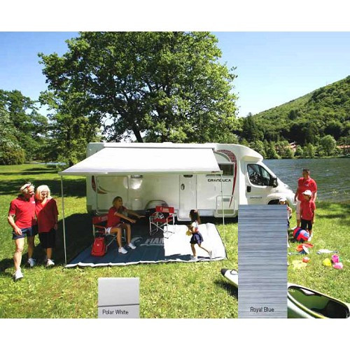     
                
                
    F45S 300 FIAMMA blind - Blind length: 308 cm - Fabric: Royal Blue - Case: White. - CS11983
