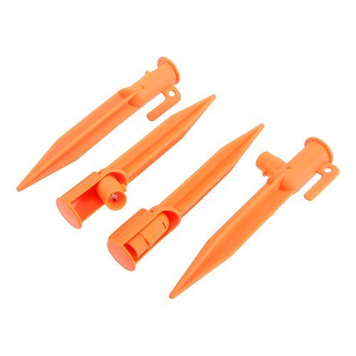  Set of 4 orange stakes with led lighting without battery - CS12044 