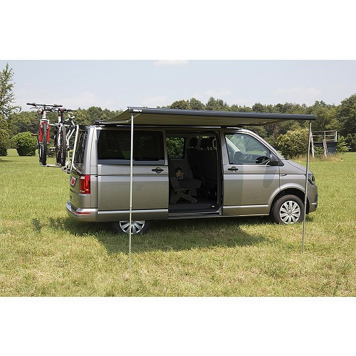 Tenda F40 Van 270 con cassonetto e gambe nere Tessuto Fiamma Grigio Reale - CS12438