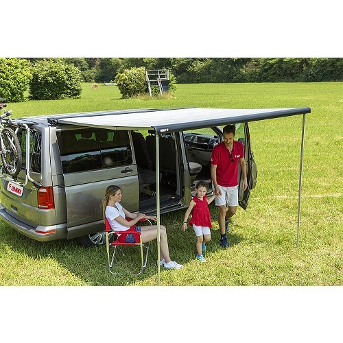 F40 Van 270 awning with black case and legs Royal Grey Fiamma fabric - CS12438 