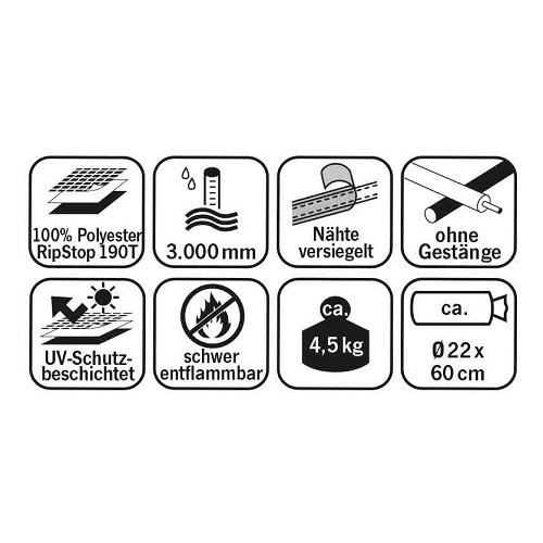 TENTE Hayon UPGRADE PREMIUM pour VW T5 & T6 - 200x195 cm - CS12972