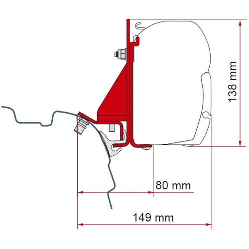     
                
                
    Adaptador de toldo F45S KIT BRACKET RAIL para VW T5 e VW T6 - tectos de abrir - CS13200
