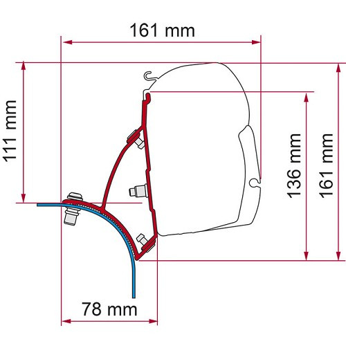     
                
                
    BRANDUP LIFT ROOF VW T6 & T6.1 adattatore con tetto a scomparsa per tende F45S Fiamma - CS13548
