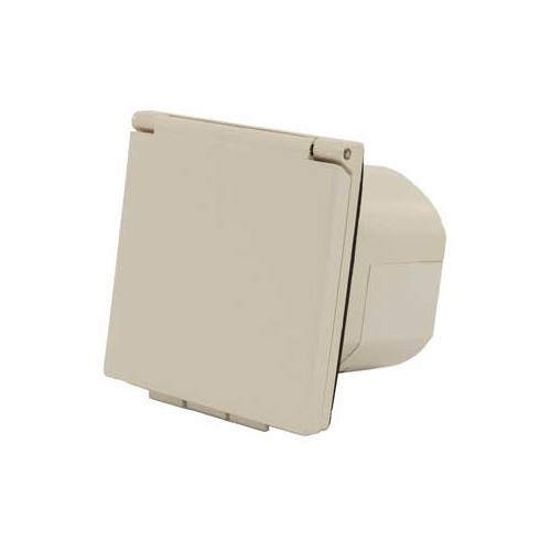 CEE17 16A recessed male socket - male connection - beige case - CT10206