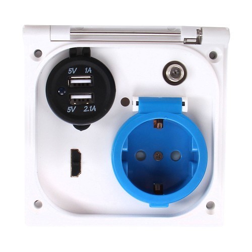 Presa maschio incassata CEE17 HDMI USB satellitare 230 V - CT10207